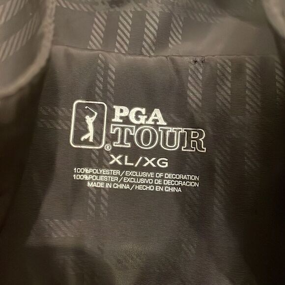 ✨PGA Tour Black Plaid 1/4 zip Pullover Windbreaker - Picture 3 of 6
